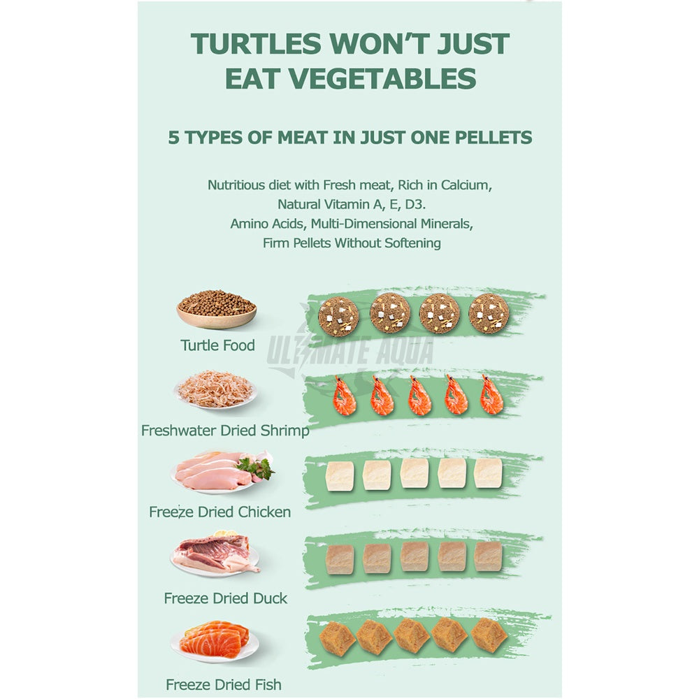 YEE Terrapin Turtle Food, Aquarium Food With 5 Types Of Meat, Rich In Calcium & Vitamins_type