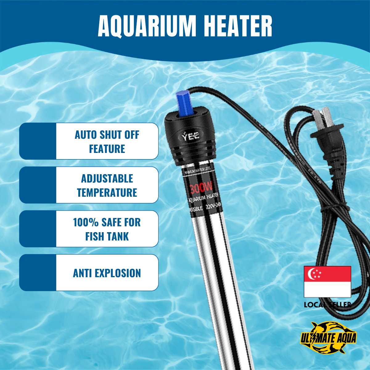 YEE Aquarium Heater, 100% Safe Fish Tank Heater, Maintained Temperature & Wide Compatibility, Fish Heater
