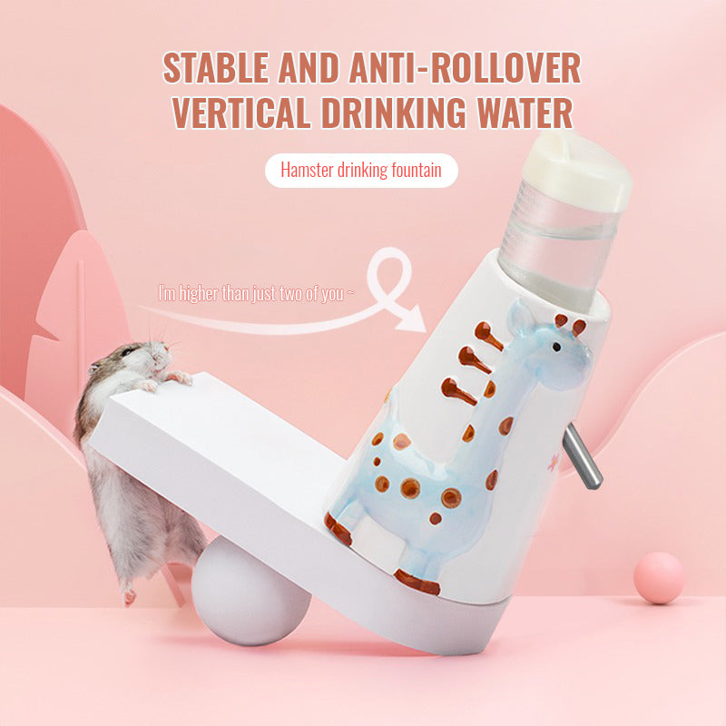 YEE Hamster Water Bottle, Ceramic Bottle Holder, Stable And Bite Resistant _ feature