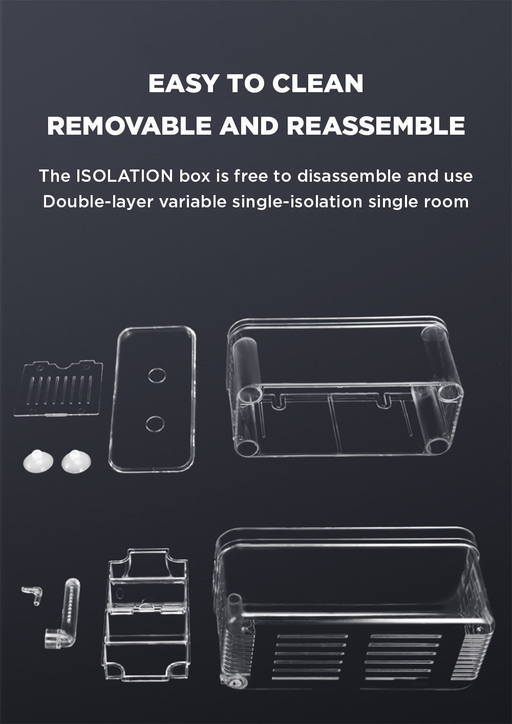 YEE Guppy Breeding Box, Aquarium Acrylic Multifunctional Incubator, Isolation Box For Small & Big Fish_feature