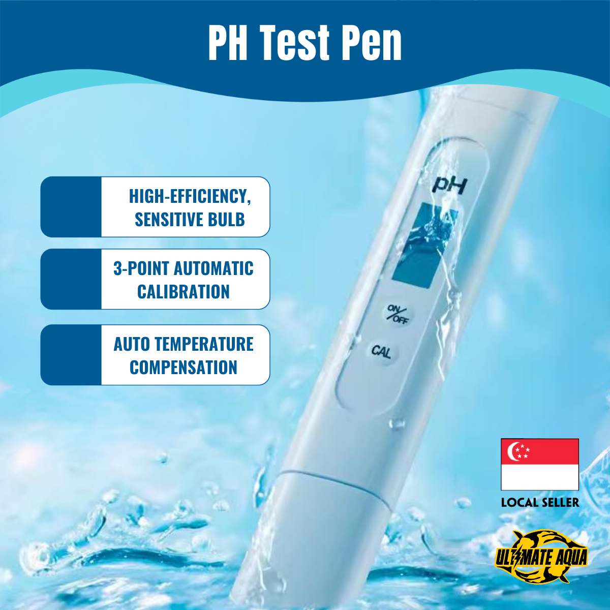 YEE Aquarium PH Test Pen, PH Meter Tester Acid-Alkaline, Aquarium Accessories, Title