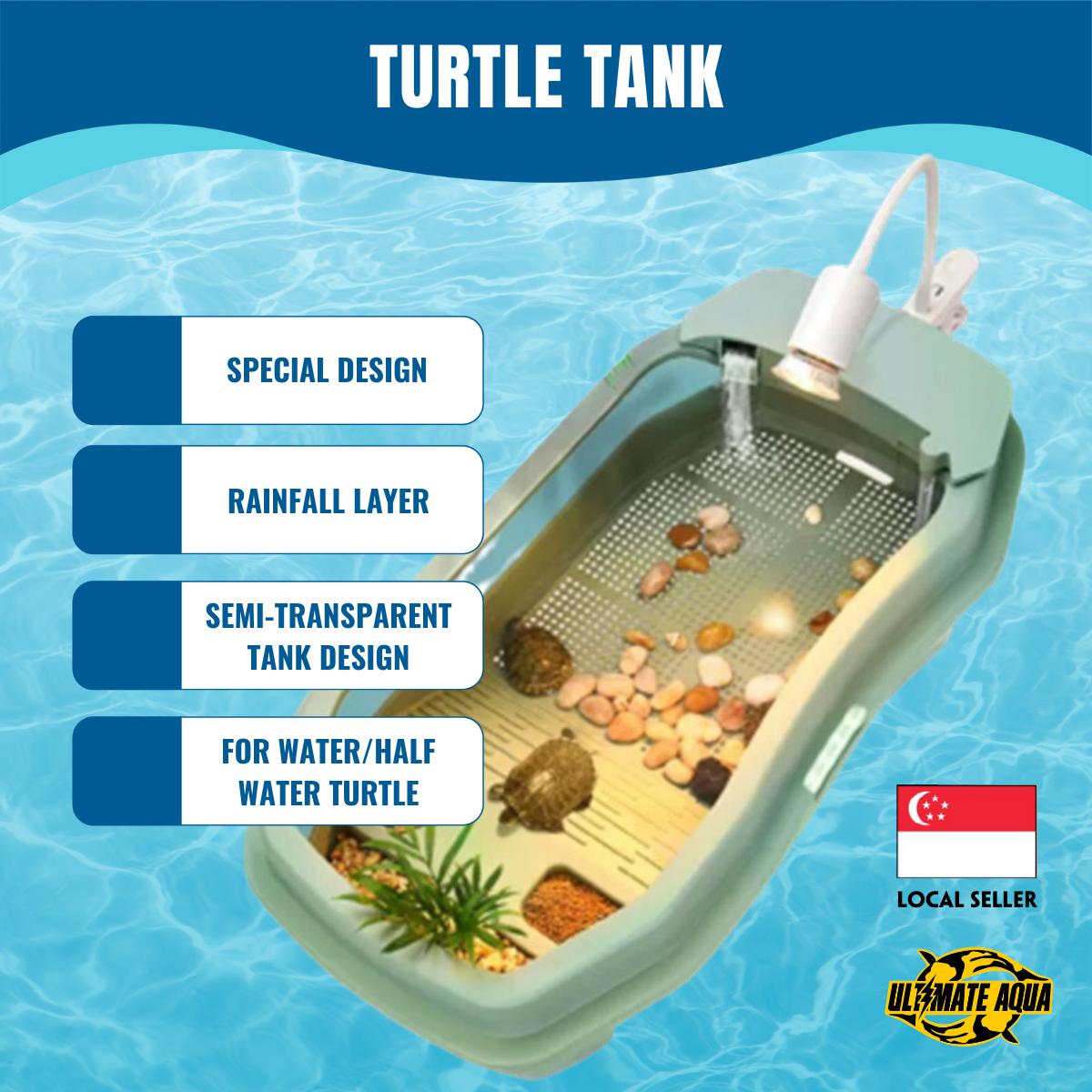 Yee Turtle Tank  Tortoise Tank With Terrace, Special Tank - Ultimate Aqua