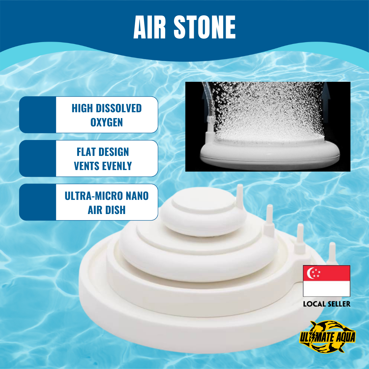 YEE Air Stone Aquarium, Ultra-Micro Nano Air Dish, Adjustable Bubble -  Ultimate Aqua