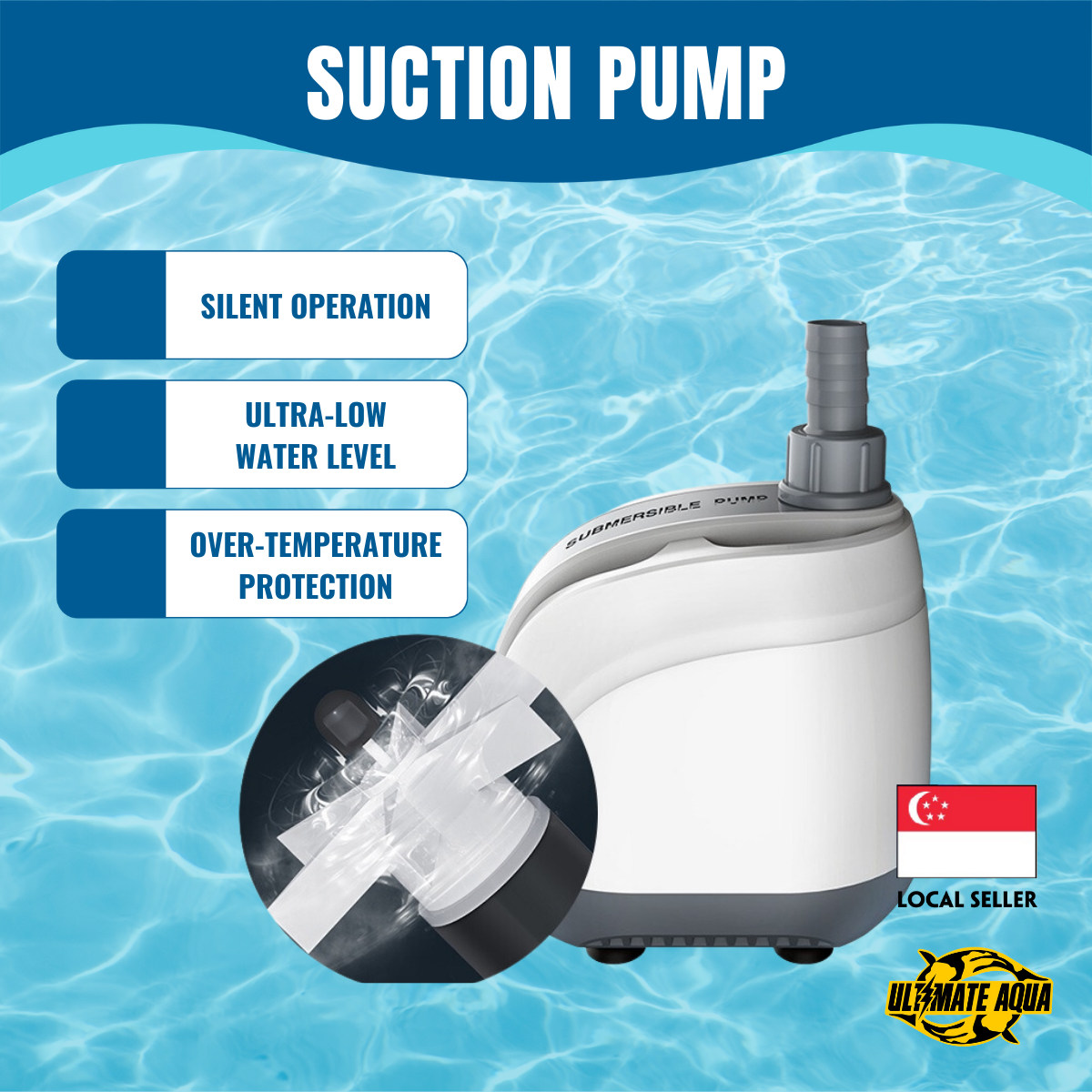 YEE Ultra-Quiet Suction Pump, Aquarium Pump With Ceramic Shaft Core, 360 degree Surround Water Absorption _ suction pump