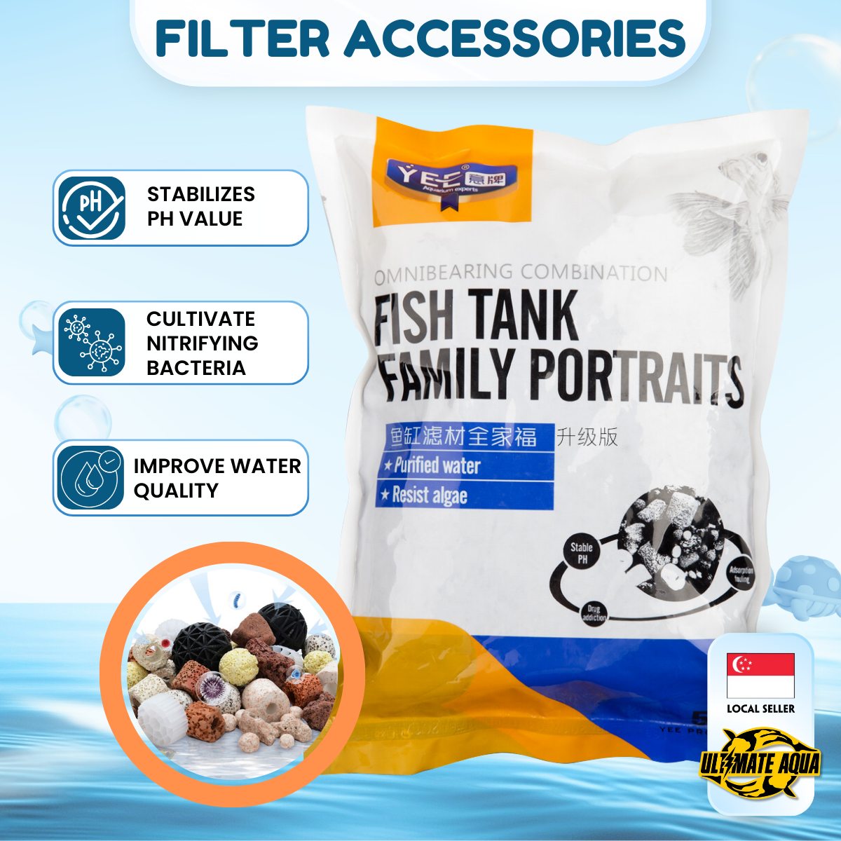 YEE 12 Bio Filter Media, Bacteria House With Bag To Purify Fish Tank | Fish Tank Filter | Aquarium Filter Media