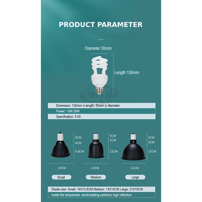 YEE Turtle UVB Lamp, Aquarium Heater, Aquarium Light For Turtle With Heat Preservation & Calcium Sterilization _ parameter