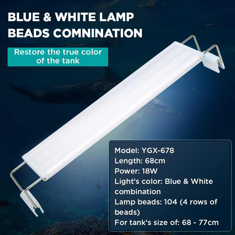 YEE Aquarium LED Light, x3 Brightness, Aqua Smart Technology, Saving Splash | Aquarium Light