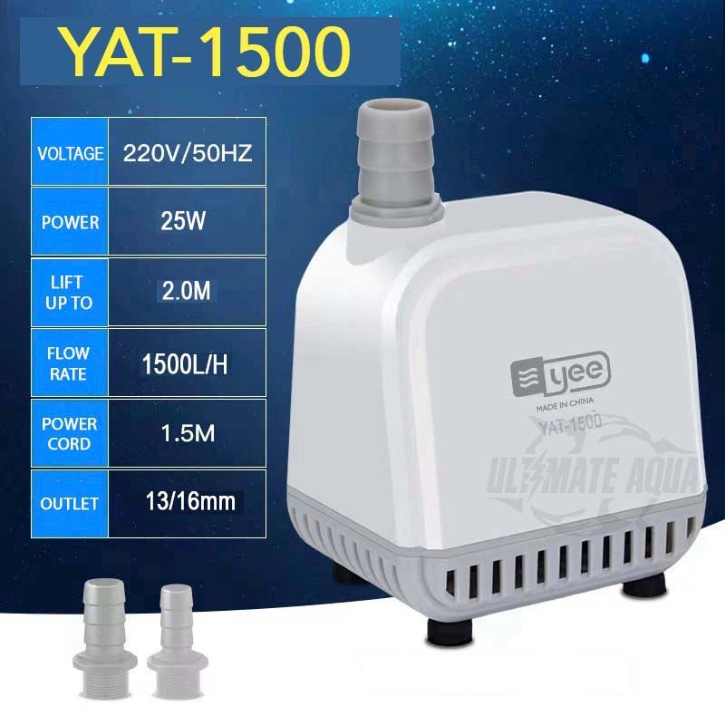 YEE Ultra-Quiet Suction Pump, Aquarium Pump With Ceramic Shaft Core, 360 degree Surround Water Absorption